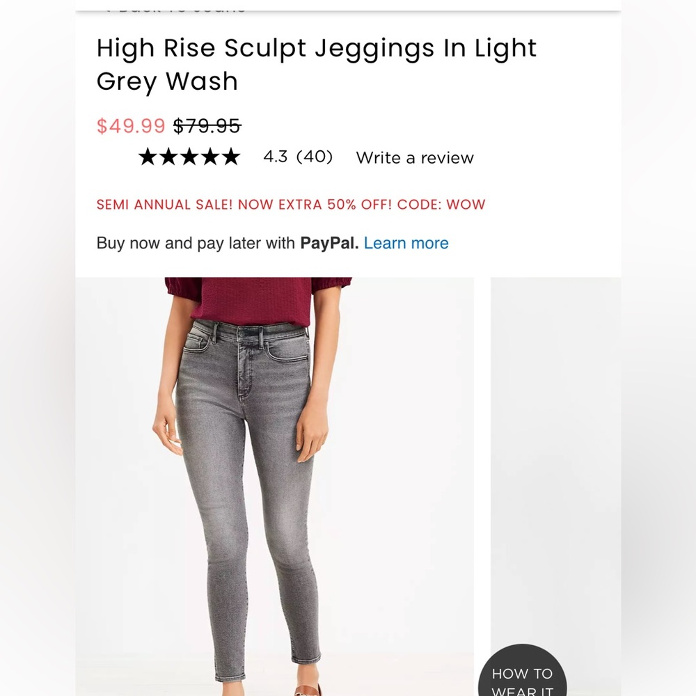 High waisted grey skinny jeans (jeggings)